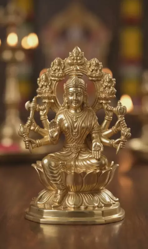 Goddess Astalakshmi- Panchaloha Idol
