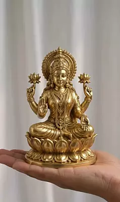 Goddess Lakshmi panchaloha Idol- 4 Inch height-solid metal
