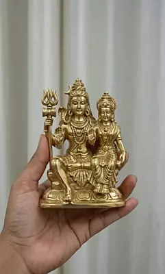 God Shiva Parvati Panchaloha Idol- 4 Inch height-solid metal