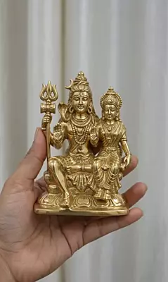 God Shiva Parvati Panchaloha Idol- 4 Inch height-solid metal