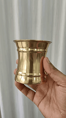 Prasada Glass-Made in Panchaloha-4 Inch Size