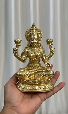 goddess Lakshmi Panchaloha Idol2- 4 Inch height-solid metal