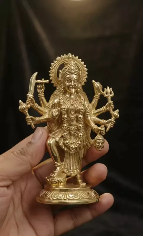 Goddess Mahakali Panchaloha Idol-6 Inch height-solid metal