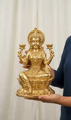 Goddess Lakshmi Panchaloha Idol-9 Inch height-solid metal