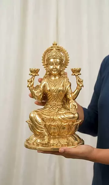 Goddess Lakshmi Panchaloha Idol-9 Inch height-solid metal