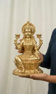 Goddess Lakshmi Panchaloha Idol-9 Inch height-solid metal