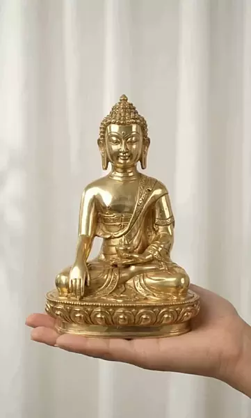 Lord Buddha Panchaloha idol-5-inch height-Solid metal