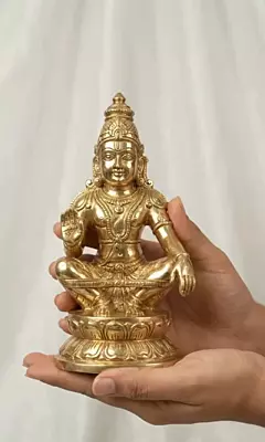 God Ayyappa Swamy Panchaloha Idol-6 Inch height-solid metal