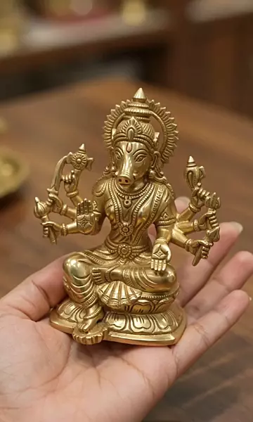 Goddess Varahai Devi Panchaloha Idol- 4 Inch size-solid metal