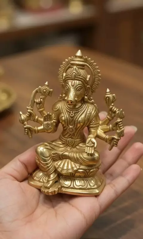 Goddess Varahai Devi Panchaloha Idol- 4 Inch size-solid metal