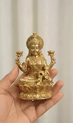 Goddess Kubera Lakshmi Panchaloha Idol-4 Inch-solid metal