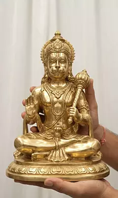 God Hanuman Panchaloha Idol-9 Inch size-solid metal