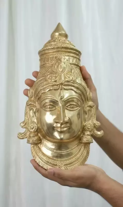 Goddess Lakshmi Face-Panchaloha metal-12 Inch height