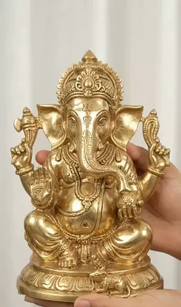 God Ganesha Panchaloha Idol-12 Inch size-solid metal