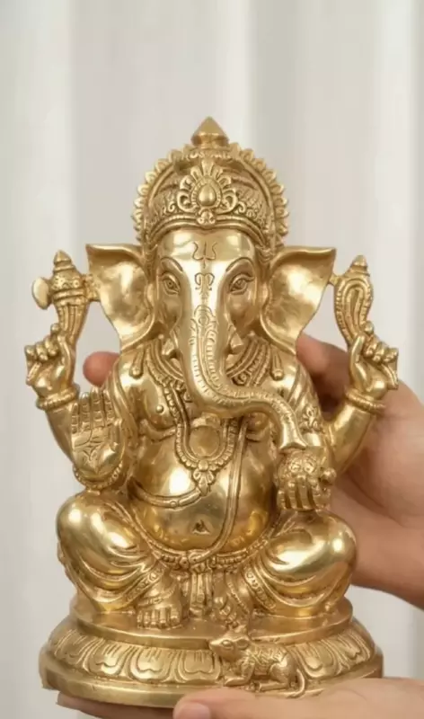 God Ganesha Panchaloha Idol-12 Inch size-solid metal