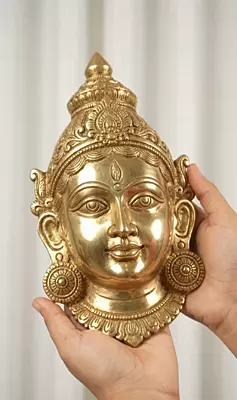 Goddess Lakshmi Face Panchaloha unique design-9 Inch height