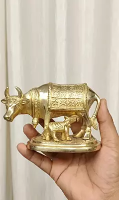 God Gomatha Brass Idol- 4 Inch height-solid metal