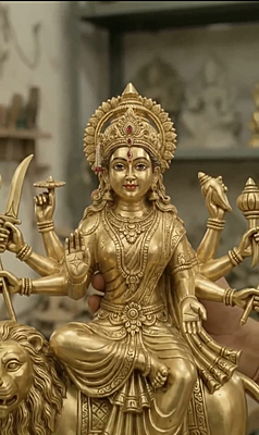 Goddess Durga Devi Panchaloha Idol-12 Inch size-solid metal