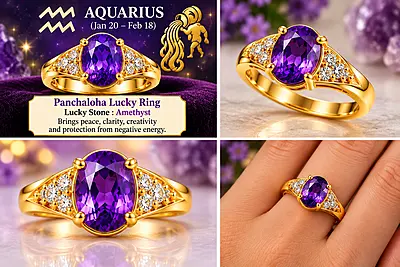 Aquarius amethyst Panchaloha Lucky Ring