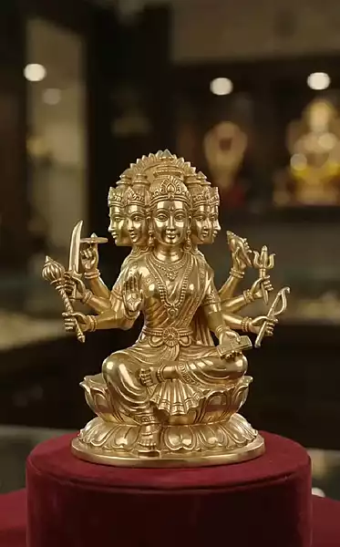Goddess Gayatri Panchaloha Idol1-5 Inch height-solid metal