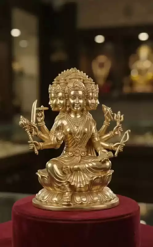 Goddess Gayatri Panchaloha Idol1-5 Inch height-solid metal