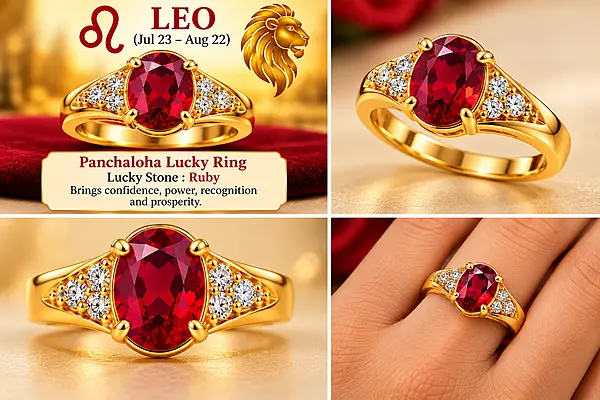 Leo Panchaloha Lucky Ring-Ruby-18mm