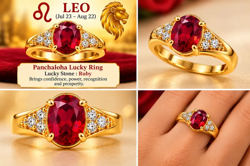 Leo Panchaloha Lucky Ring-Ruby-18mm