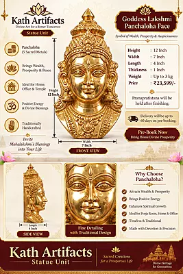 Goddess Lakshmi Panchaloha Face-12 Inch height