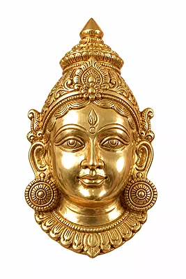 Goddess Lakshmi Face-Panchaloha-unique design-6 Inch height