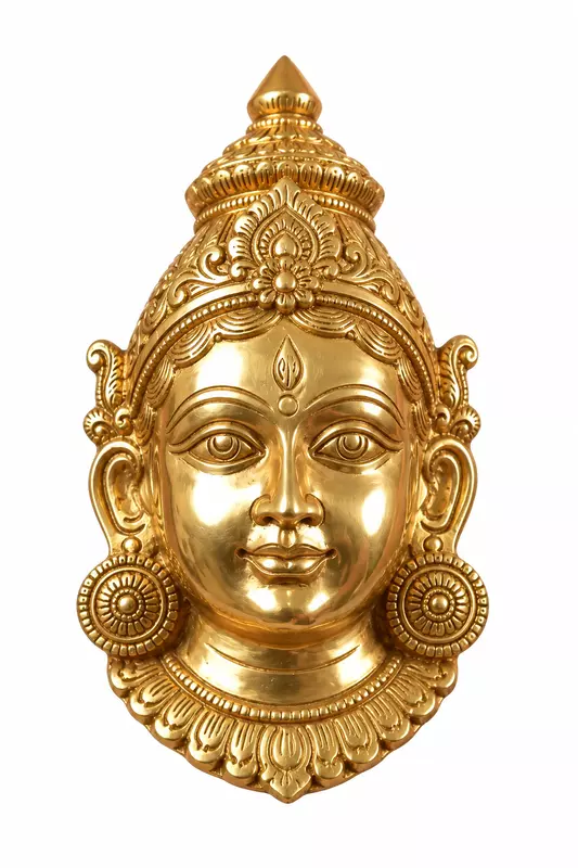 Goddess Lakshmi Face-Panchaloha-unique design-6 Inch height