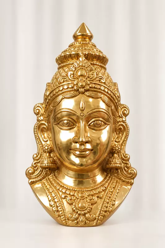 Goddess Lakshmi Face-Panchaloha-6 Inch height-solid metal