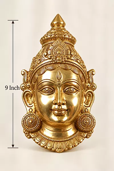 Goddess Lakshmi Face Panchaloha unique design-9 Inch height