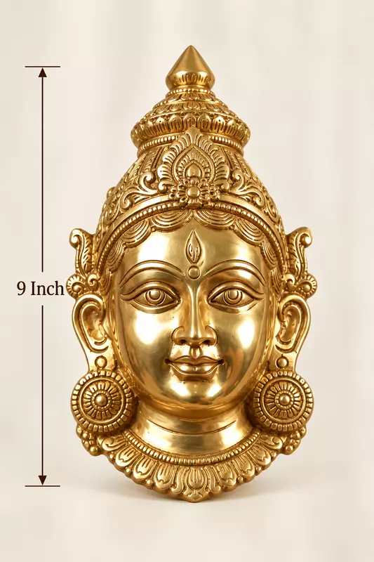 Goddess Lakshmi Face Panchaloha unique design-9 Inch height