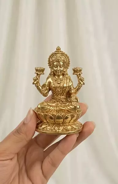 Goddess Lakshmi Panchaloha Idol-3 Inch size-solid metal