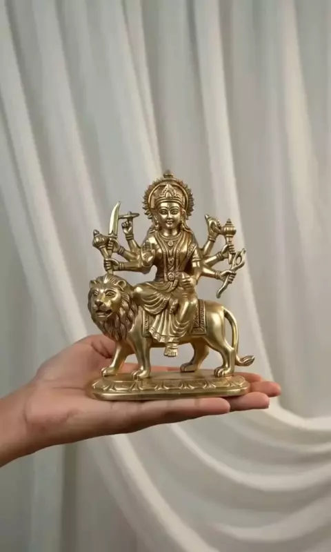 Goddess Maa Durga Devi Panchaloha Idol-5 Inch height-solid metal