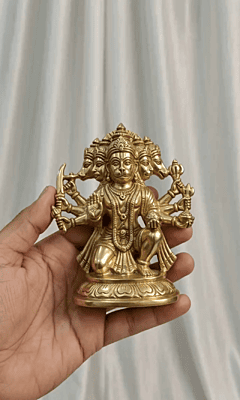 Panchamukhi Hanuma Panchaloha idol- 4 Inch height-solid metal