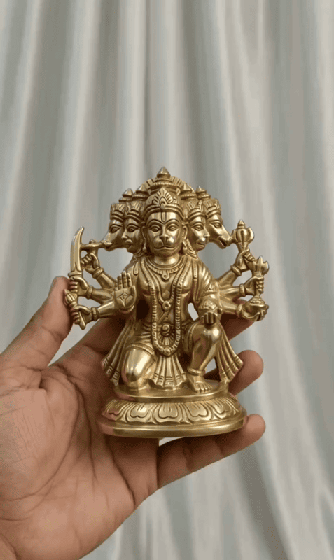 Panchamukhi Hanuma Panchaloha idol- 4 Inch height-solid metal