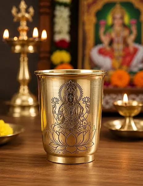 Panchaloha pooja prasad glass-4 Inch Size