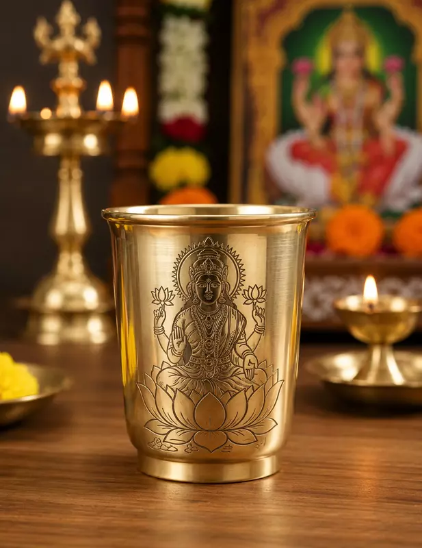 Panchaloha pooja prasad glass-4 Inch Size
