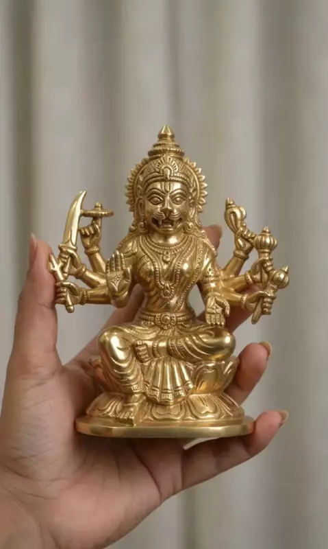 Goddess Pratyangira Devi Panchaloha Idol- 4 Inch height